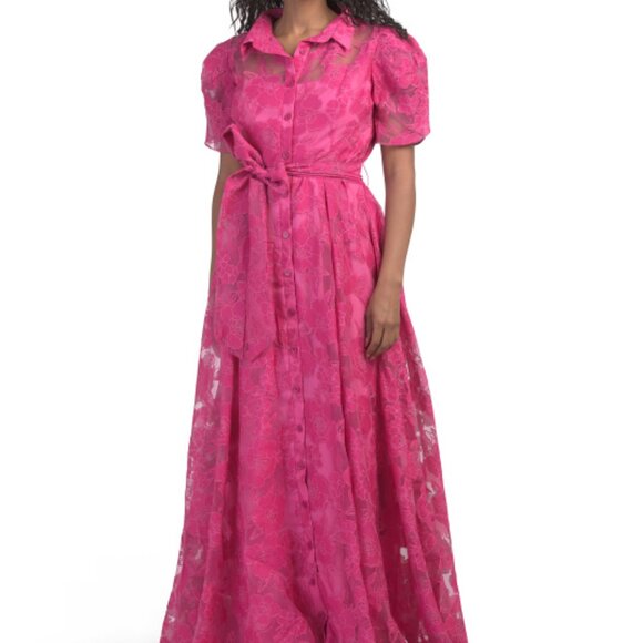 RENE BY RENE RUIZ Short Sleeve Fil Coupe Shirt Gown - Picture 3 of 4